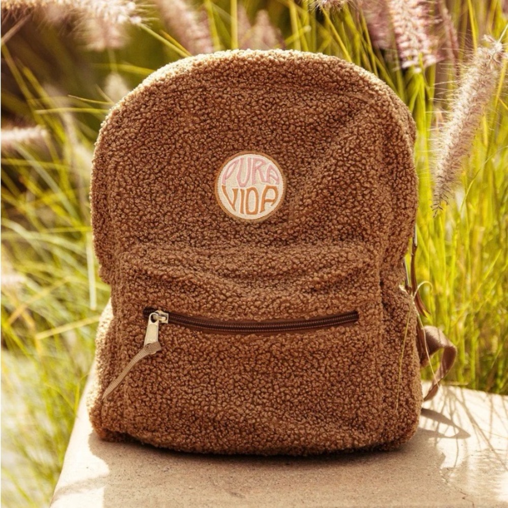 PURA VIDA Teddy Bear Mini Backpack NWT